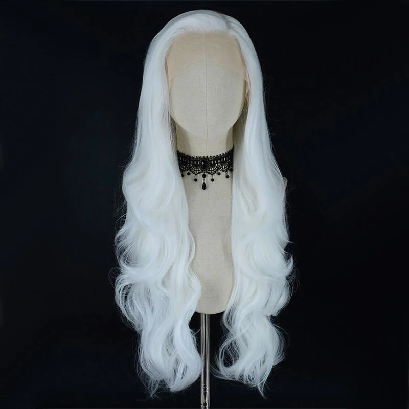 Platinum White Synthetic Long 20Inch Lace Frontal Wigs For Black Women Long Body Wave Easy Daily Wear Cosplay Lace Wigs
Platinum White Synthetic Long 20Inch Lace Frontal Wigs For Black Women Long Body Wave Easy Daily Wear Cosplay Lace Wigs
