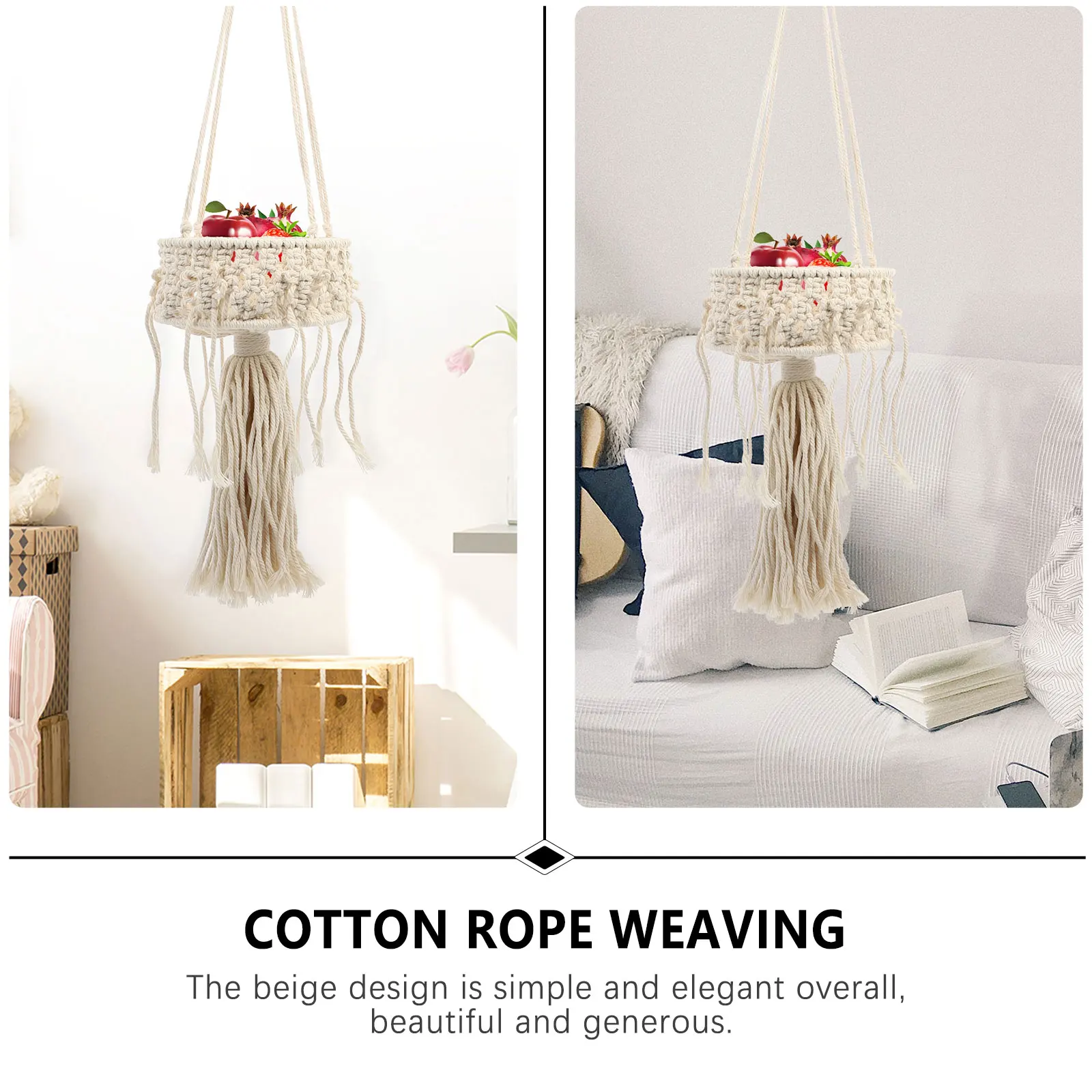 Large Woven Storage Basket Hanging Planter Flowerpot Durable Cotton Rope Bohemian Style Decorative Plant Container Home Décor
Large Woven Storage Basket Hanging Planter Flowerpot Durable Cotton Rope Bohemian Style Decorative Plant Container Home Décor