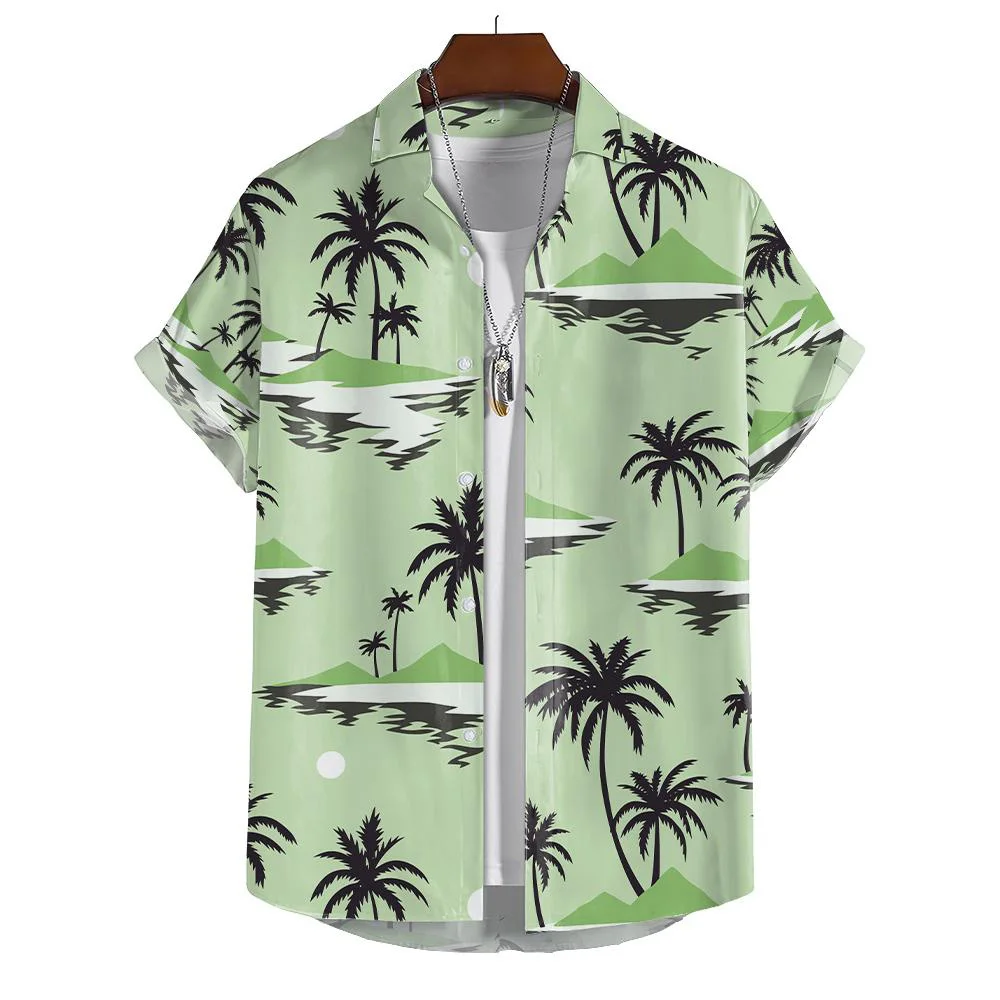 Plant printed Hawaiian shirt Men's summer beach short sleeved Ethnic style button Leisure vacation clothing
Plant printed Hawaiian shirt Men's summer beach short sleeved Ethnic style button Leisure vacation clothing