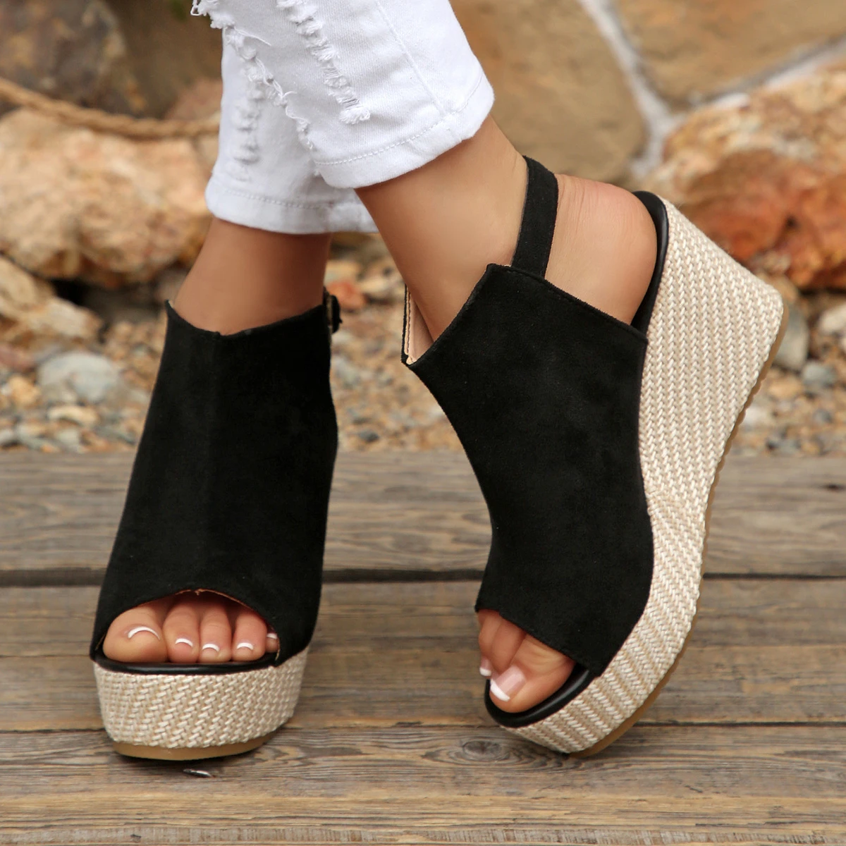 Women's Outdoor Beach Casual Wedge Sandals Summer New Fashion Ankle Strap Fish Mouth Open Toe Sandals Sandalias De Mujer
Women's Outdoor Beach Casual Wedge Sandals Summer New Fashion Ankle Strap Fish Mouth Open Toe Sandals Sandalias De Mujer