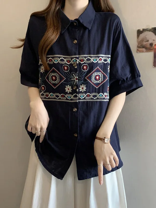 plus Size Women's Ethnic Sle Embroidered ort Sve irt Loose Belly Covering Slimming Top Breathable Comfortable Summer...
plus Size Women's Ethnic Sle Embroidered ort Sve irt Loose Belly Covering Slimming Top Breathable Comfortable Summer...