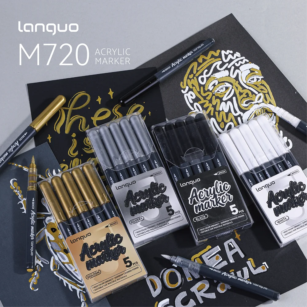 5 Count High Gloss Liquid Acrylic Permanent Marker,Black/White/Gold/Silver, Waterproof, for DIY Craft Painting Multi-Surface
5 Count High Gloss Liquid Acrylic Permanent Marker,Black/White/Gold/Silver, Waterproof, for DIY Craft Painting Multi-Surface