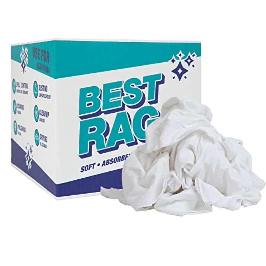 Arkwright Premium T-Shirt Rags Bulk Cotton Cleaning Towels Low Lint Knit Wiping Cloths for Paint Stain Grease Shop and Auto Use
Arkwright Premium T-Shirt Rags Bulk Cotton Cleaning Towels Low Lint Knit Wiping Cloths for Paint Stain Grease Shop and Auto Use