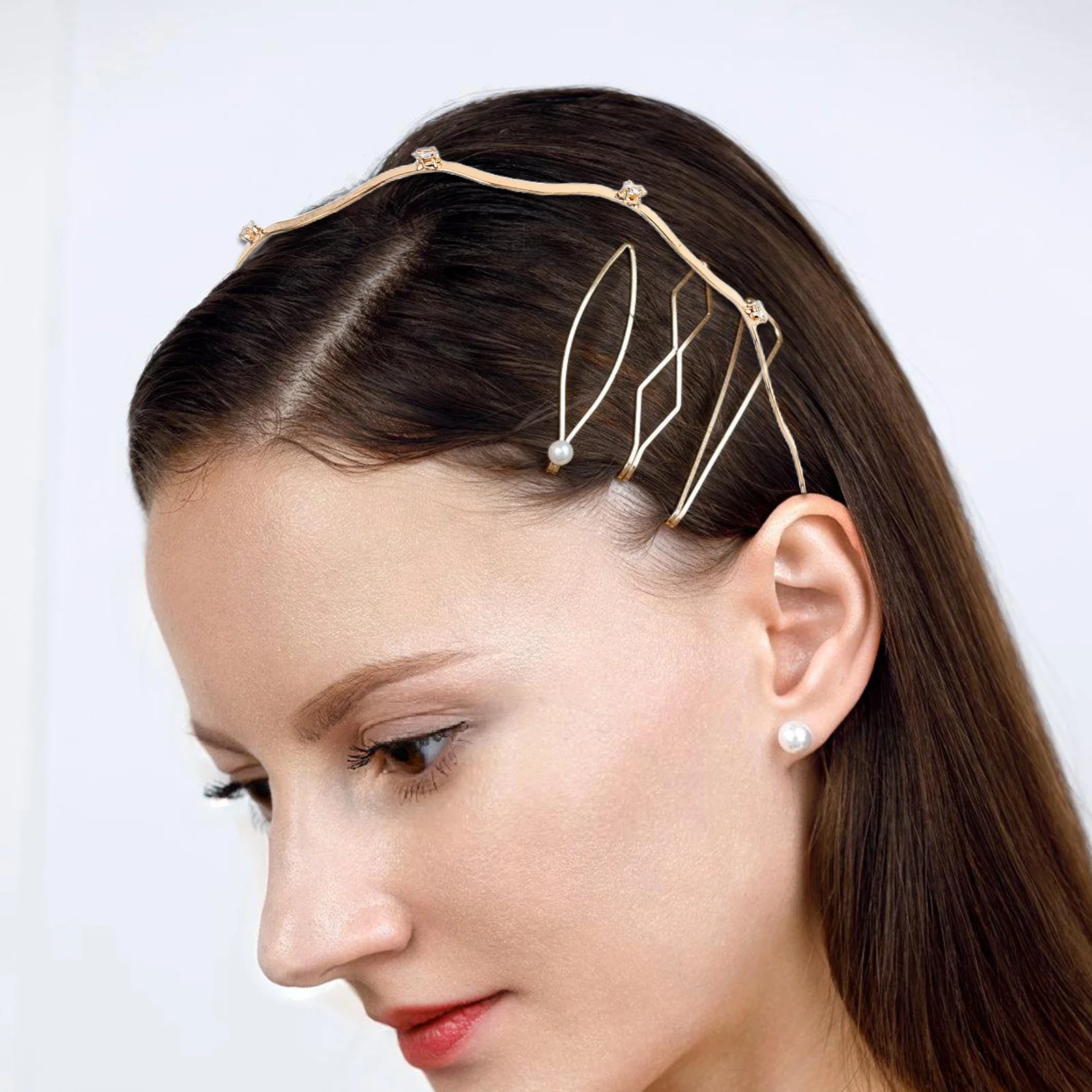 4Pcs Metal Wave Headband Gold Thin Hair Accessories Bridal Wedding Birthday Hair Band Trendy for Women Crystal Tiara Crown
4Pcs Metal Wave Headband Gold Thin Hair Accessories Bridal Wedding Birthday Hair Band Trendy for Women Crystal Tiara Crown