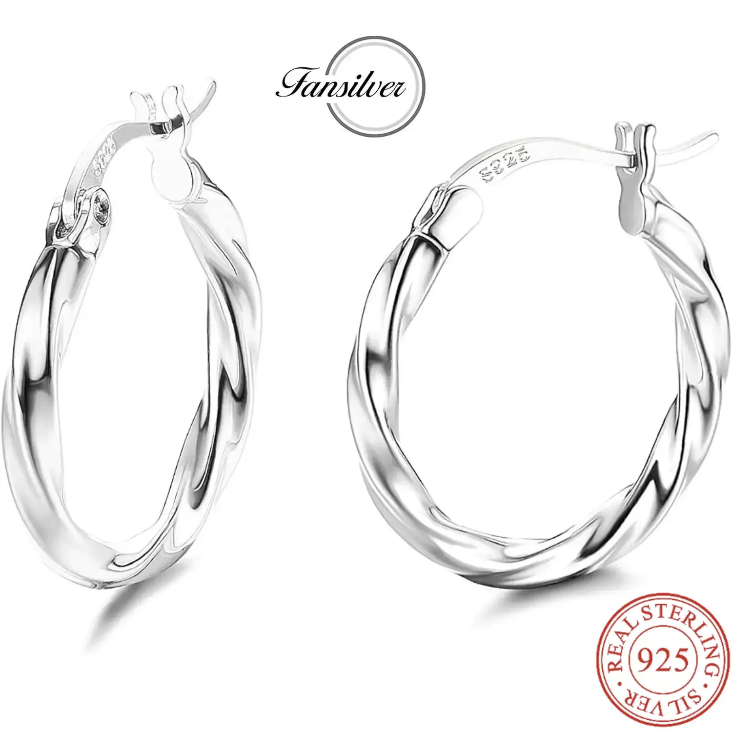 Fansilver 925 Sterling Silver Twisted Hoop Earrings for Women White Gold Plated Small Hoop Earrings Lightweight Hoop Earring
Fansilver 925 Sterling Silver Twisted Hoop Earrings for Women White Gold Plated Small Hoop Earrings Lightweight Hoop Earring