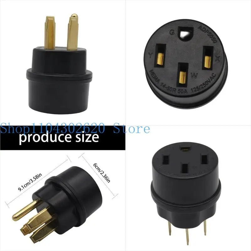 02DE NEMA 14-50P 50A 125/250V Straight Blade Plug Converter for EV Charging Equipment
02DE NEMA 14-50P 50A 125/250V Straight Blade Plug Converter for EV Charging Equipment
