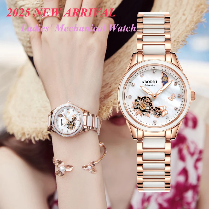 Ladies Mechanical Watch Butterfly Love Flower Series Fashion Luxury Automatic Watch Hollow Ceramic Belt Waterproof Women Watch
Ladies Mechanical Watch Butterfly Love Flower Series Fashion Luxury Automatic Watch Hollow Ceramic Belt Waterproof Women Watch