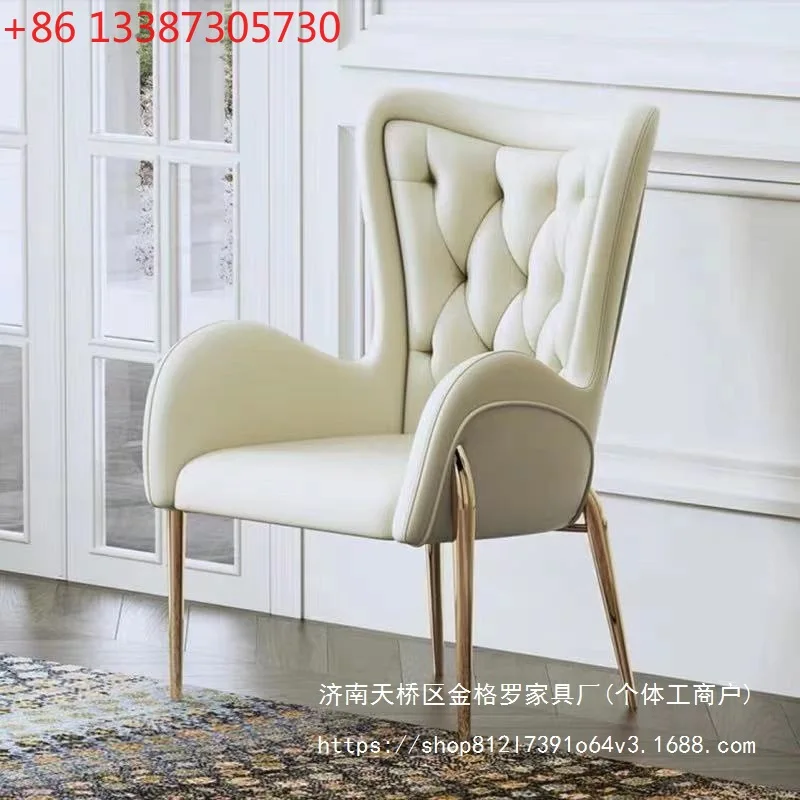 American light luxury dining chair metal buckle blue flannel makeup chair
American light luxury dining chair metal buckle blue flannel makeup chair
