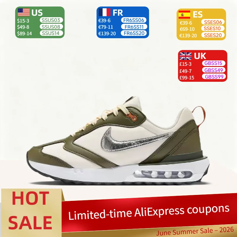 Nike Air Max Dawn Lightweight Comfortable Versatile Low-Top Urban Commuter Casual Running Shoes Women's White/Green FZ4239-300
Nike Air Max Dawn Lightweight Comfortable Versatile Low-Top Urban Commuter Casual Running Shoes Women's White/Green FZ4239-300