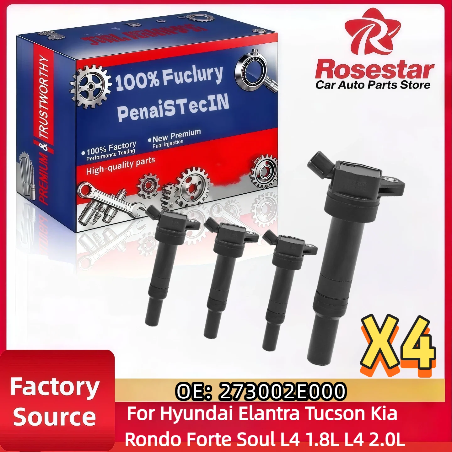 For Hyundai Elantra Tucson Kia Rondo Forte Soul L4 1.8L 2.0L 4x Ignition Coil
For Hyundai Elantra Tucson Kia Rondo Forte Soul L4 1.8L 2.0L 4x Ignition Coil