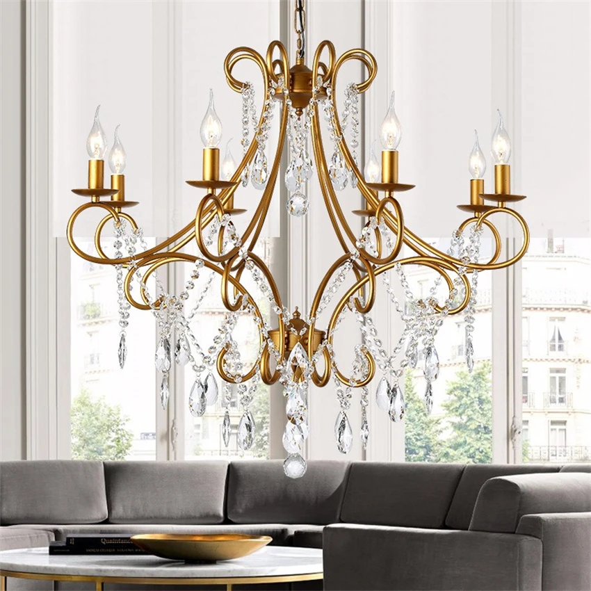 American crystal pendant candle holder chandeliers lights living room lamp European vintage iron candle lighting bedroom lamps
American crystal pendant candle holder chandeliers lights living room lamp European vintage iron candle lighting bedroom lamps