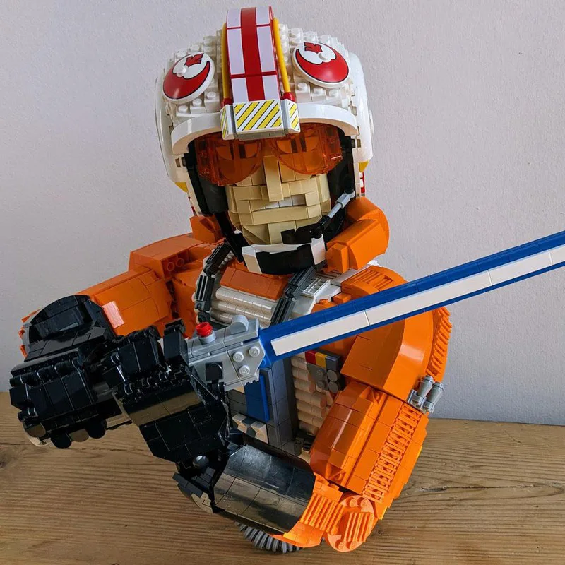 MOC Science Fiction Movie (STAR BATTLE) Люк Скайуокер Фигурка Шлем Серия Строительные блоки Модель Фестивальные подарки
MOC Science Fiction Movie (STAR BATTLE) Люк Скайуокер Фигурка Шлем Серия Строительные блоки Модель Фестивальные подарки