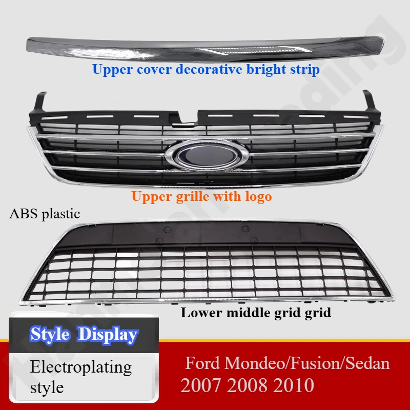 for Ford Mondeo/Fusion/Sedan 2007 2008 2010 Front bumper grille/license plate decorative strip/front face with bright strip
for Ford Mondeo/Fusion/Sedan 2007 2008 2010 Front bumper grille/license plate decorative strip/front face with bright strip