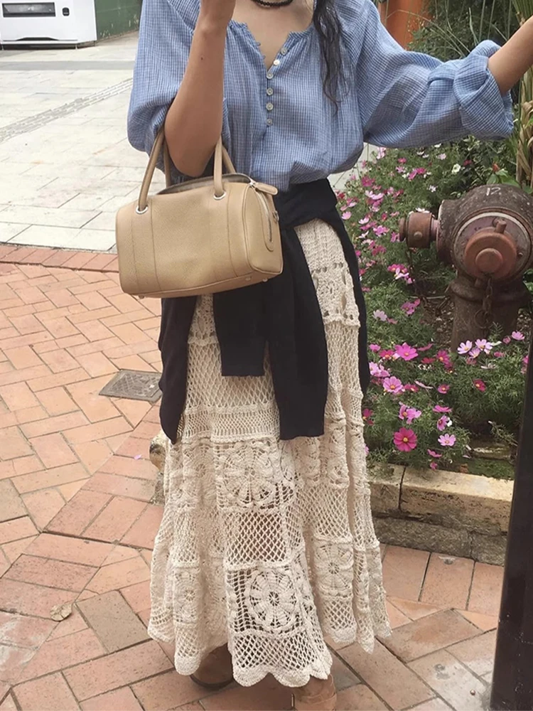 Wedbser Lace Hook Flower Hollow Half Skirt Women Spring Summer New Retro Ethnic Style High Waist A-line Long Skirts
Wedbser Lace Hook Flower Hollow Half Skirt Women Spring Summer New Retro Ethnic Style High Waist A-line Long Skirts