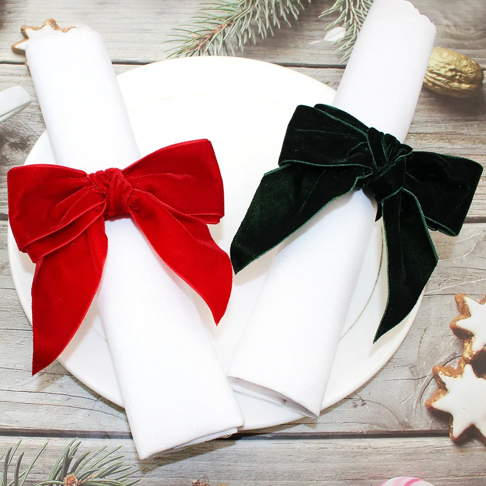 4pcs Red Bow Velvet Napkin Holders Chic Velvet Bowknot for Xmas Dinner Birthday Part Wedding Table Decoration Home Table Setting
4pcs Red Bow Velvet Napkin Holders Chic Velvet Bowknot for Xmas Dinner Birthday Part Wedding Table Decoration Home Table Setting