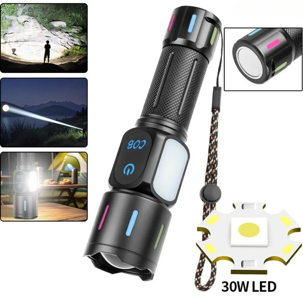 Самый мощный светодиодный фонарь с боковым COB-светом, перезаряжаемый ручной фонарь, 9 режимов, для кемпинга на открытом воздухе, аварийный фонарь
Самый мощный светодиодный фонарь с боковым COB-светом, перезаряжаемый ручной фонарь, 9 режимов, для кемпинга на открытом воздухе, аварийный фонарь