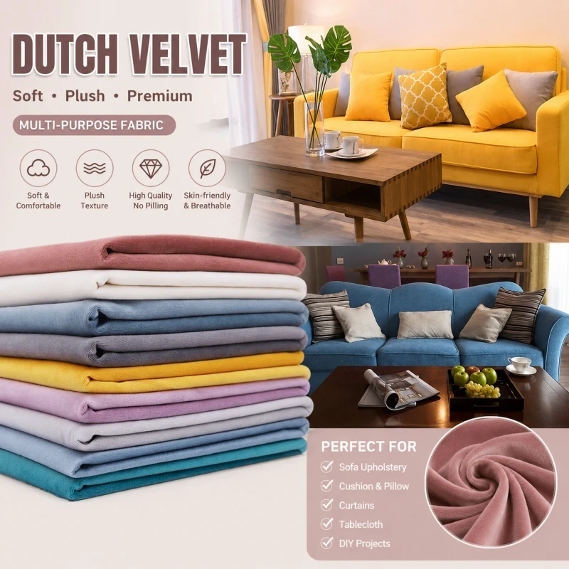 Velvet Upholstery Sofa Fabric Thickened Dutch Velvet Short Plush Cloth Material for Curtain Cushion Pillow Tablecloth DIY Craft
Velvet Upholstery Sofa Fabric Thickened Dutch Velvet Short Plush Cloth Material for Curtain Cushion Pillow Tablecloth DIY Craft