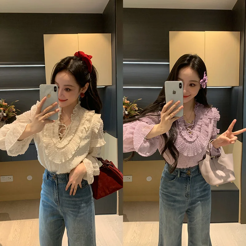 Весенняя женская шифоновая блузка в горошек с цветочным узором и вырезами, универсальная, повседневная, из полиэстера, с эффектом стройности
Весенняя женская шифоновая блузка в горошек с цветочным узором и вырезами, универсальная, повседневная, из полиэстера, с эффектом стройности