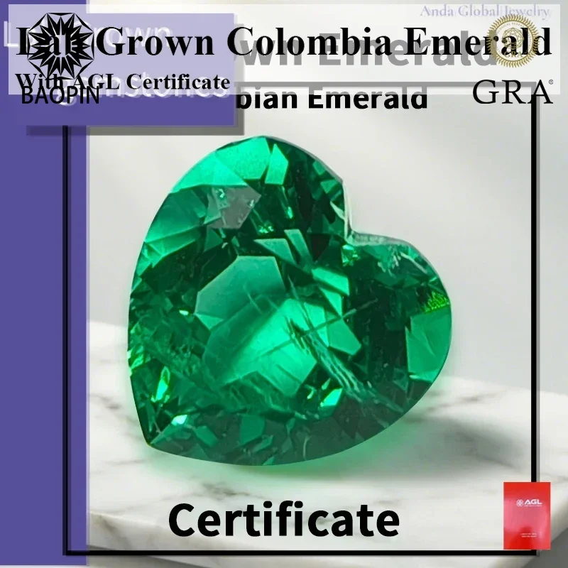 Lab Grown Colombia Emerald Loose Stone Hand-cut Heart Shapee Hydrothermal Gemstone for Jewelry Making Selectable Certificat
Lab Grown Colombia Emerald Loose Stone Hand-cut Heart Shapee Hydrothermal Gemstone for Jewelry Making Selectable Certificat
