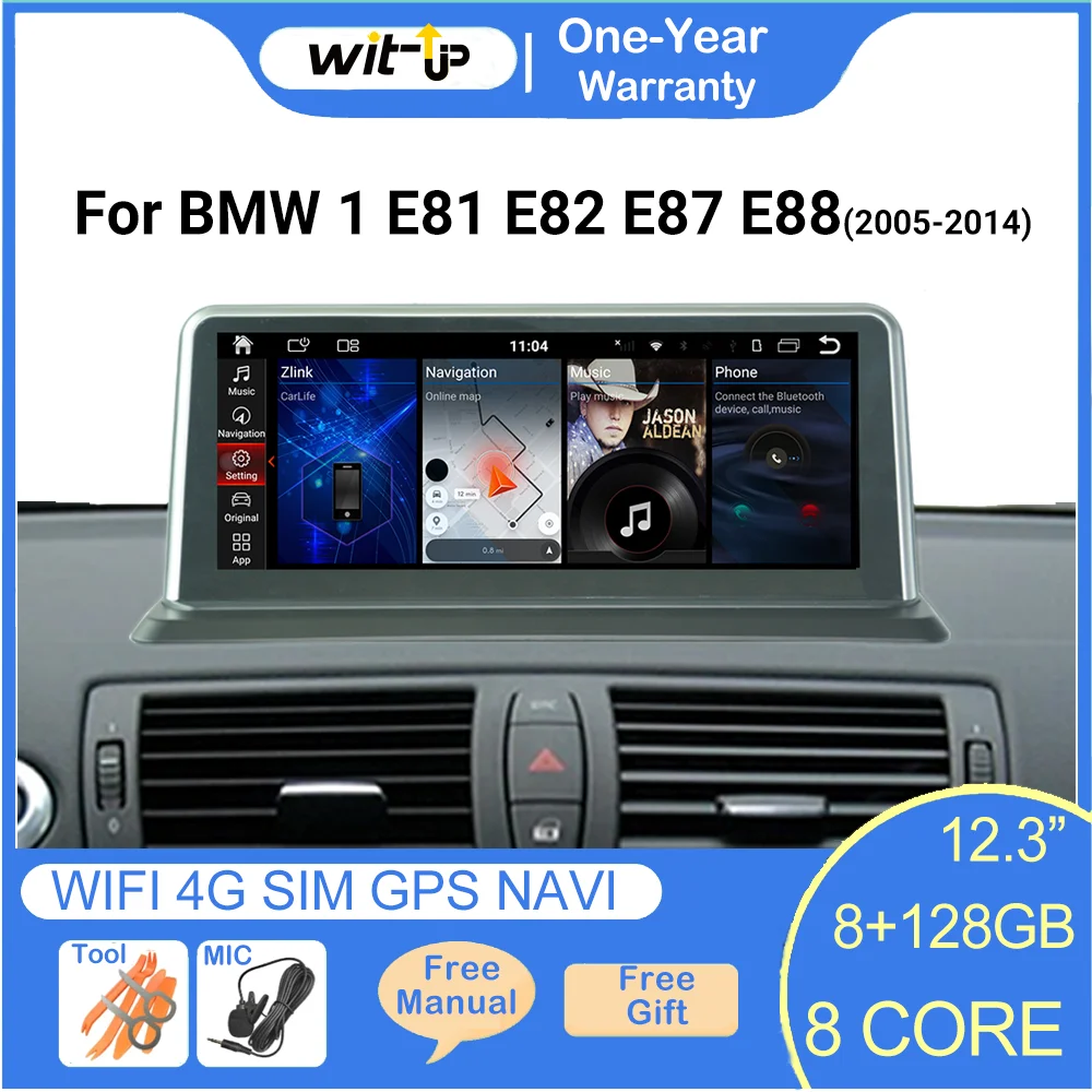 Wit-Up Touchscreen For BMW 1 Series E81 E82 E87 E88 10.25" Android 13 Auto GPS Navi CarPlay Autoradio Car Stereo Multimedia
Wit-Up Touchscreen For BMW 1 Series E81 E82 E87 E88 10.25" Android 13 Auto GPS Navi CarPlay Autoradio Car Stereo Multimedia