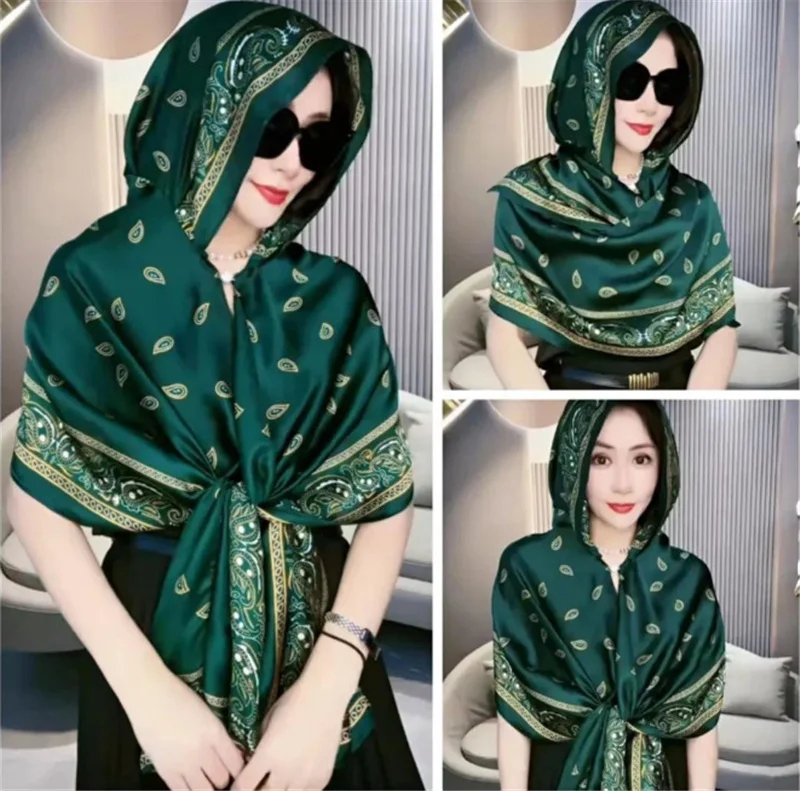 90-180cm Summer Beach Women Pareo Silk Scarf Luxury Beach Hijab Female Bandanna Travel Outfits Shawl Wrap Muffler Sun Protection
90-180cm Summer Beach Women Pareo Silk Scarf Luxury Beach Hijab Female Bandanna Travel Outfits Shawl Wrap Muffler Sun Protection