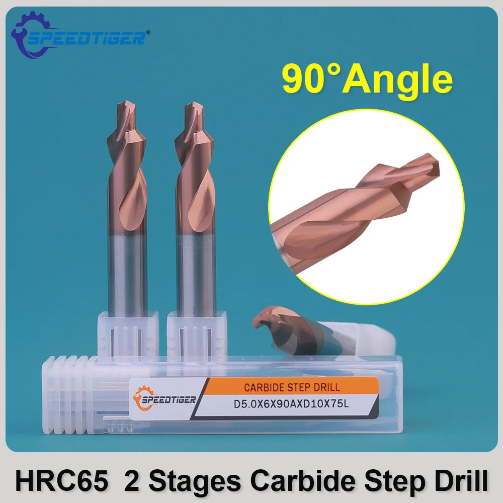 SPEEDTIGER HRC65 Step Drill 90 Degree CNC Precision Solid Carbide Drilling Tools Coated 1.2 1.5 2.5 4.2mm Countersunk Screw Hole
SPEEDTIGER HRC65 Step Drill 90 Degree CNC Precision Solid Carbide Drilling Tools Coated 1.2 1.5 2.5 4.2mm Countersunk Screw Hole