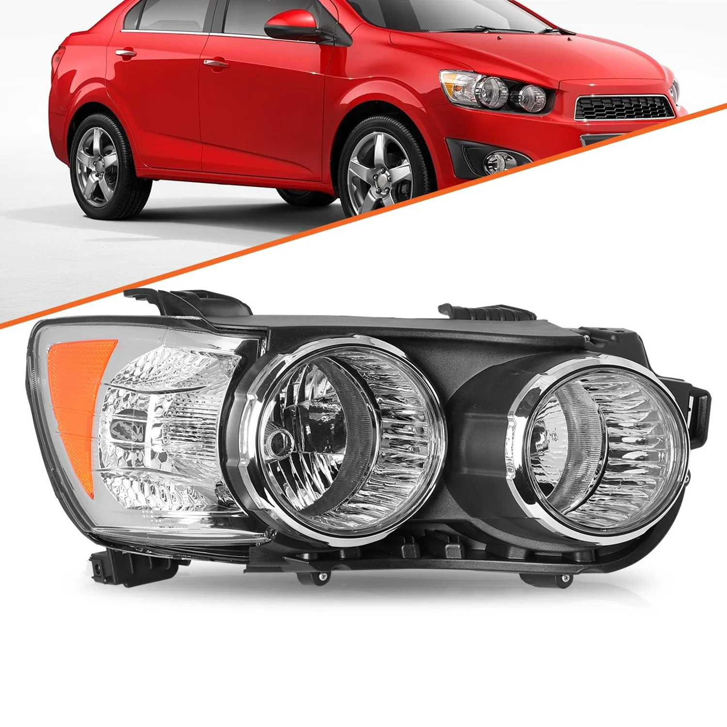 Headlight Right Side Lamp Fit For 2012-2016 Chevy Sonic Chrome Amber Halogen
Headlight Right Side Lamp Fit For 2012-2016 Chevy Sonic Chrome Amber Halogen