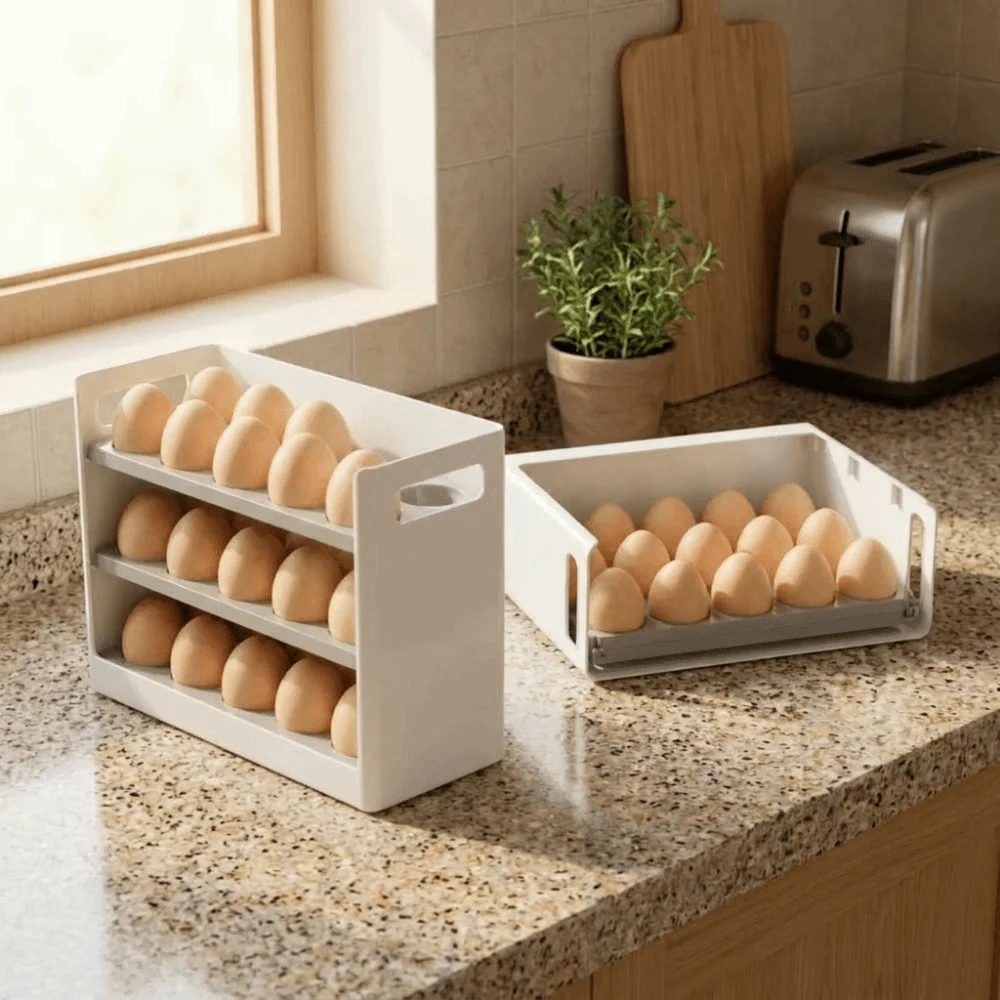 30 Grids 3 Tiers Egg Storage Box Anti-drop Plastic Egg Storage Tray Space Saving Large Capacity Egg Container Fresh-keeping
30 Grids 3 Tiers Egg Storage Box Anti-drop Plastic Egg Storage Tray Space Saving Large Capacity Egg Container Fresh-keeping
