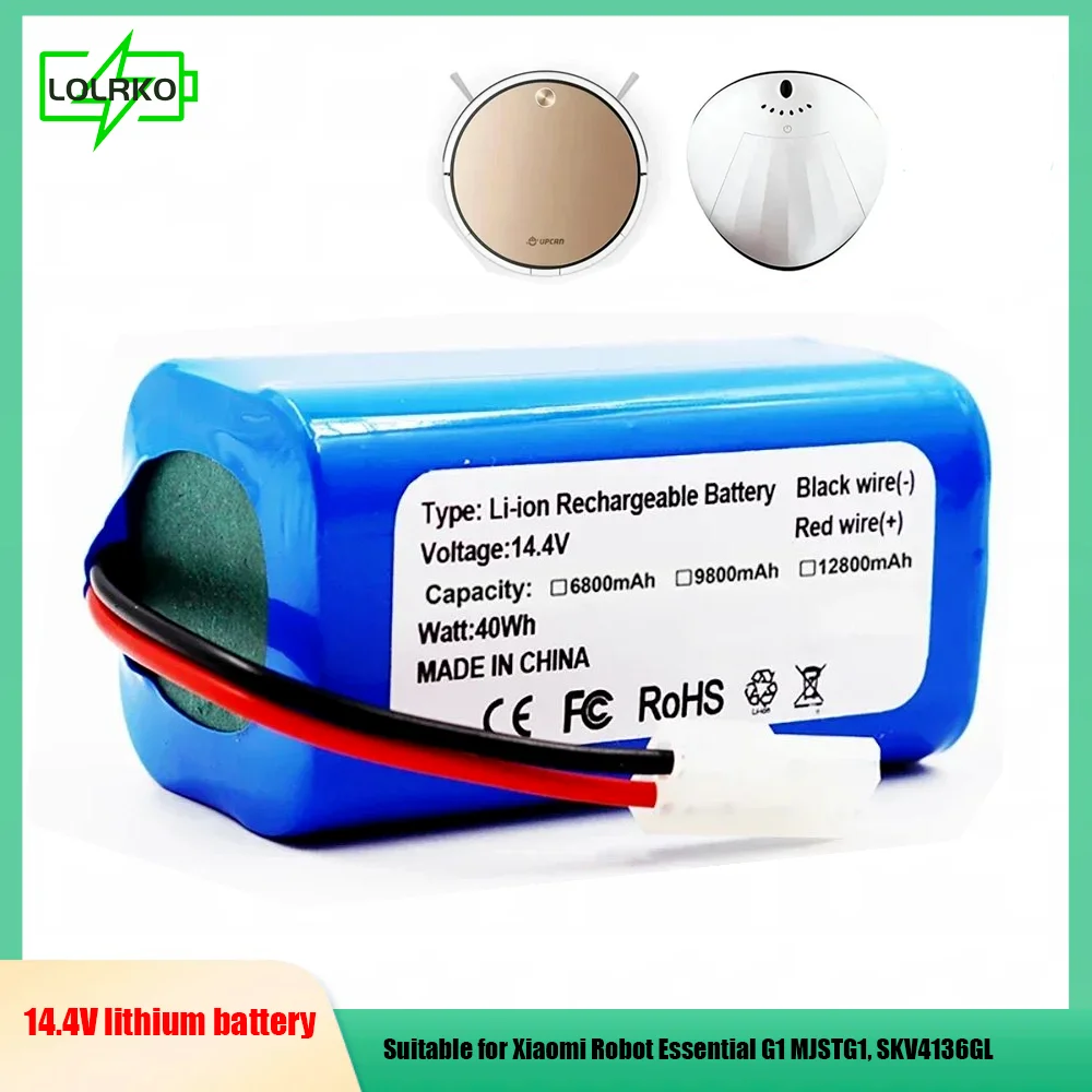 New H18650CH-4S1P 14.4V 12800mAh Li-ion Battery Pack,For XIAOMI MIJIA Mi Robot Vacuum-Mop Essential G1 MJSTG1,SKV4136GL R30 R35
New H18650CH-4S1P 14.4V 12800mAh Li-ion Battery Pack,For XIAOMI MIJIA Mi Robot Vacuum-Mop Essential G1 MJSTG1,SKV4136GL R30 R35
