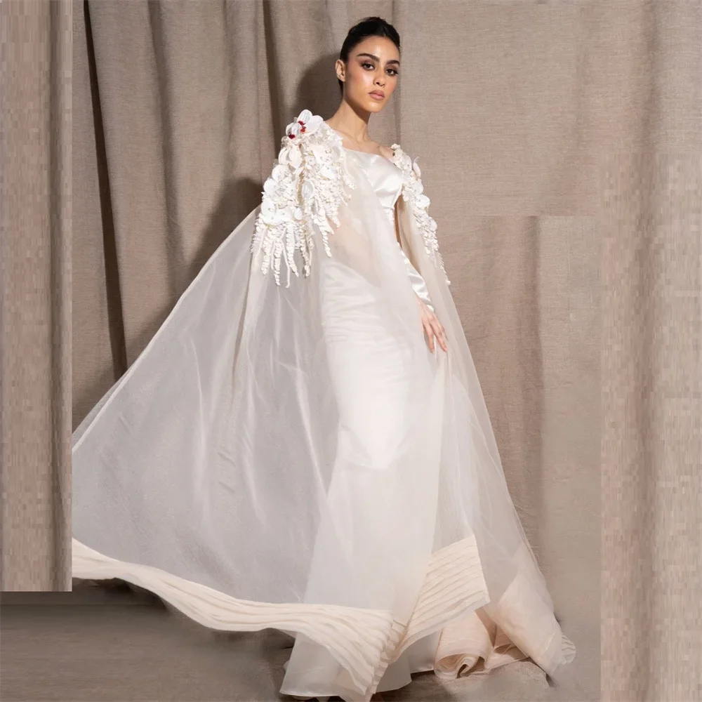 Customized Evening Gown Saudi Arabia Formal Bateall Trumpet Floor Length Skirts Fold Tulle Sleeveless Applique Handmade Flower B
Customized Evening Gown Saudi Arabia Formal Bateall Trumpet Floor Length Skirts Fold Tulle Sleeveless Applique Handmade Flower B