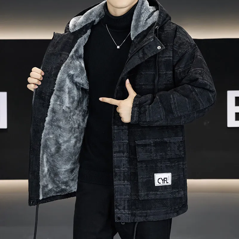 Thiened Fce Casual Denim Parka Jaet Stand Fit Long Sve Hooded Coat Youthful Vitali Sle Autumn Winter Outerwear
Thiened Fce Casual Denim Parka Jaet Stand Fit Long Sve Hooded Coat Youthful Vitali Sle Autumn Winter Outerwear