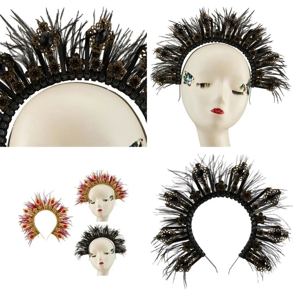 31BB Девушка Фотография Главные повязки Spooky Holy Crown Hairband для взрослого пера шип -головной убор карнавалов Carnivals 
31BB Девушка Фотография Главные повязки Spooky Holy Crown Hairband для взрослого пера шип -головной убор карнавалов Carnivals