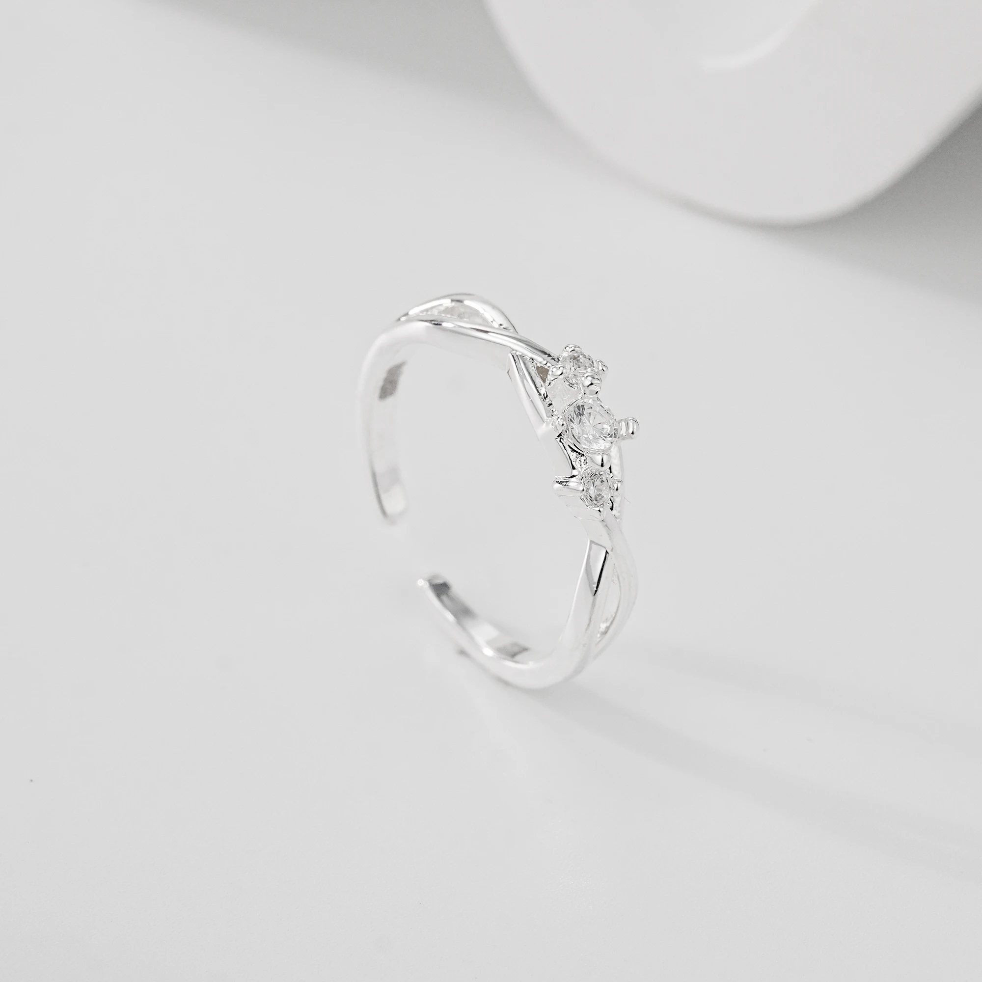 925 Sterling Silver Rings for Women, Adjustable Open Twist Ring with CZ, Minimalist Stackable Promise Band for Daily Wear & Gift
925 Sterling Silver Rings for Women, Adjustable Open Twist Ring with CZ, Minimalist Stackable Promise Band for Daily Wear & Gift