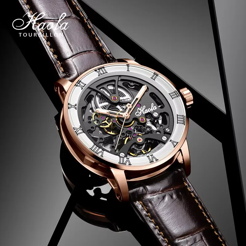 Haofa Watches For Men Luxury Automatic Men's Mechanical Skeleton Watch Sapphire Ceramic Scale 50m Waterproof Leather Strap 1933
Haofa Watches For Men Luxury Automatic Men's Mechanical Skeleton Watch Sapphire Ceramic Scale 50m Waterproof Leather Strap 1933