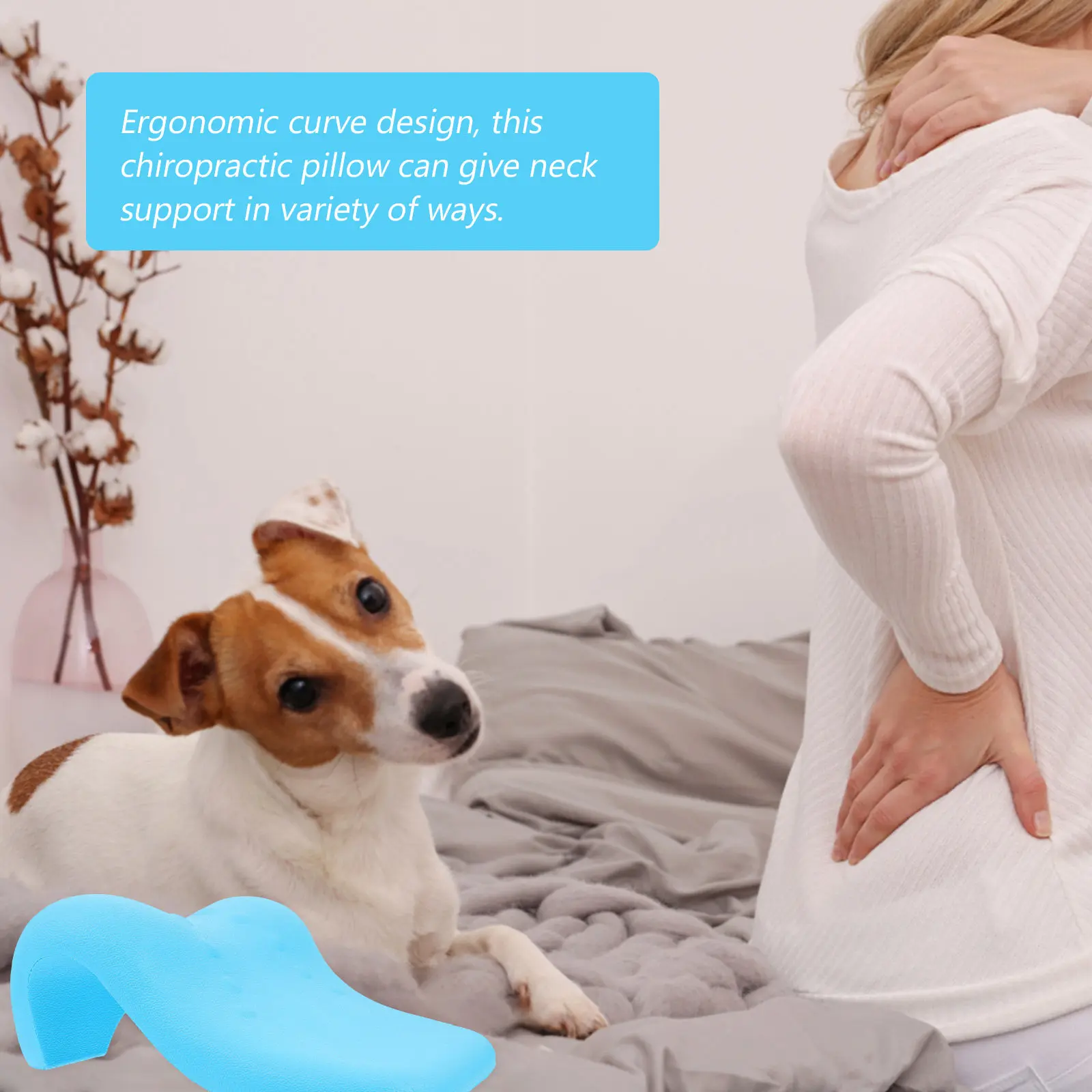 Cervical Pillow Neck Support Massage Traction Relief 120 Degree Curvature Ergonomic Design Pressure Particles Flexible Polyester
Cervical Pillow Neck Support Massage Traction Relief 120 Degree Curvature Ergonomic Design Pressure Particles Flexible Polyester