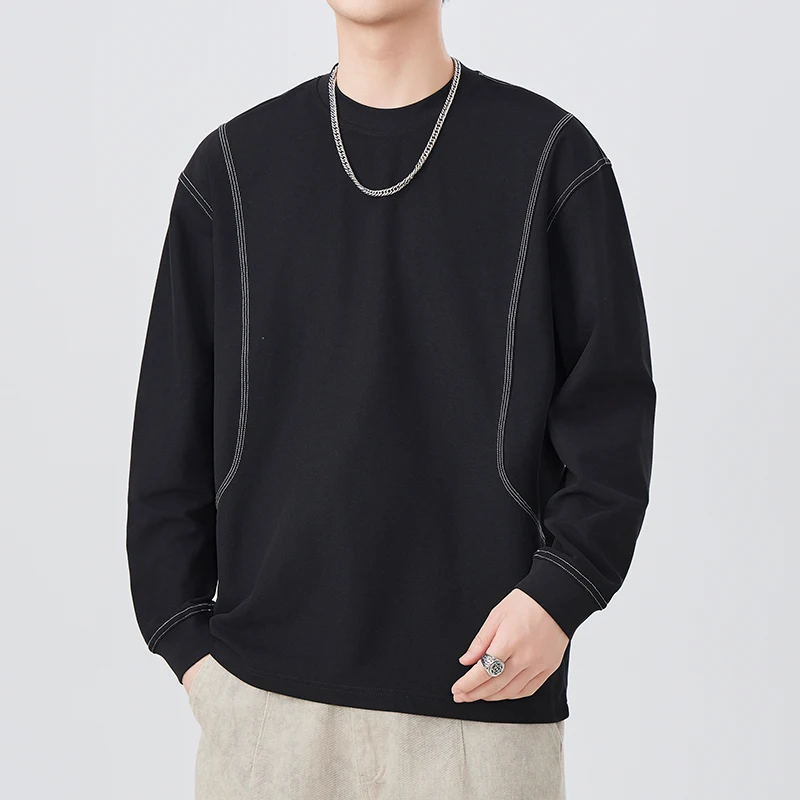 Long Sleeve T-shirt Men Streetwear Fashion Sewing Thread Design Loose Casual Sport T Shirt Spring Autumn Vintage Tshirt
Long Sleeve T-shirt Men Streetwear Fashion Sewing Thread Design Loose Casual Sport T Shirt Spring Autumn Vintage Tshirt