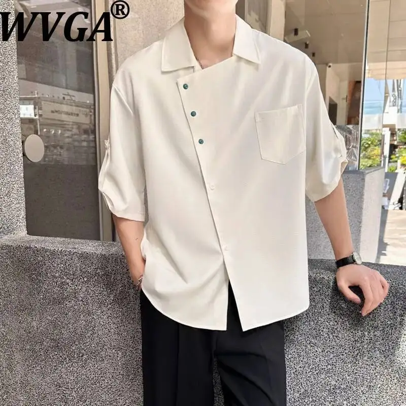 WVGA Summer New Men Asymmetrical Placket Trendy Short Sleeve Shirt Niche Chic Casual Turn-Down Collar Breathable Tops Ins W23883
WVGA Summer New Men Asymmetrical Placket Trendy Short Sleeve Shirt Niche Chic Casual Turn-Down Collar Breathable Tops Ins W23883