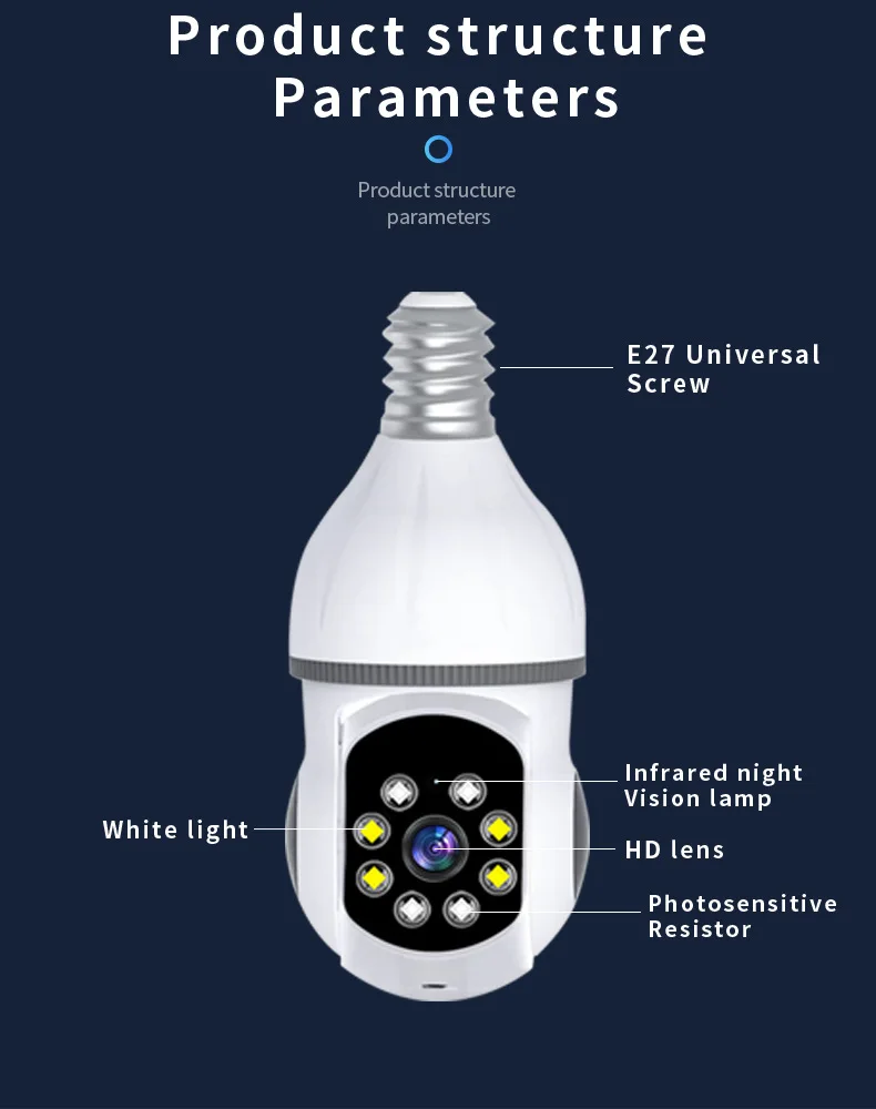 2MP 1080P YiLot APP E27 Держатель головки лампы Беспроводная PTZ IP купольная камера Полноцветный AI Обнаружение гуманоидов Домашняя безопасность Монитор видеонаблюдения
2MP 1080P YiLot APP E27 Держатель головки лампы Беспроводная PTZ IP купольная камера Полноцветный AI Обнаружение гуманоидов Домашняя безопасность Монитор видеонаблюдения