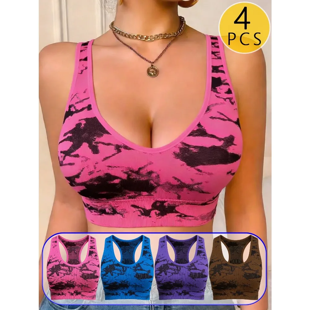 4Pcs Women Seamless Wire-Free Bra, Comfortable & Lift,Yoga,Running,Aerobic Exercise,Casual Wear Sports Underwire Bra
4Pcs Women Seamless Wire-Free Bra, Comfortable & Lift,Yoga,Running,Aerobic Exercise,Casual Wear Sports Underwire Bra