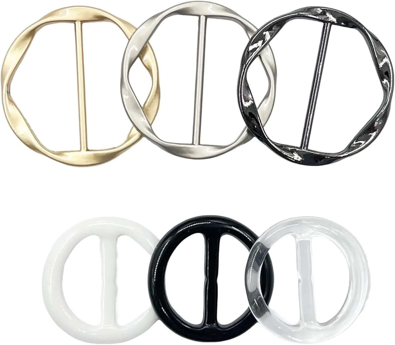 6 PCS Shirt Ties Clips for Women - Scarf Ring & Slides, T-Shirt Waist Tightener, Circle Belt Buckle
6 PCS Shirt Ties Clips for Women - Scarf Ring & Slides, T-Shirt Waist Tightener, Circle Belt Buckle