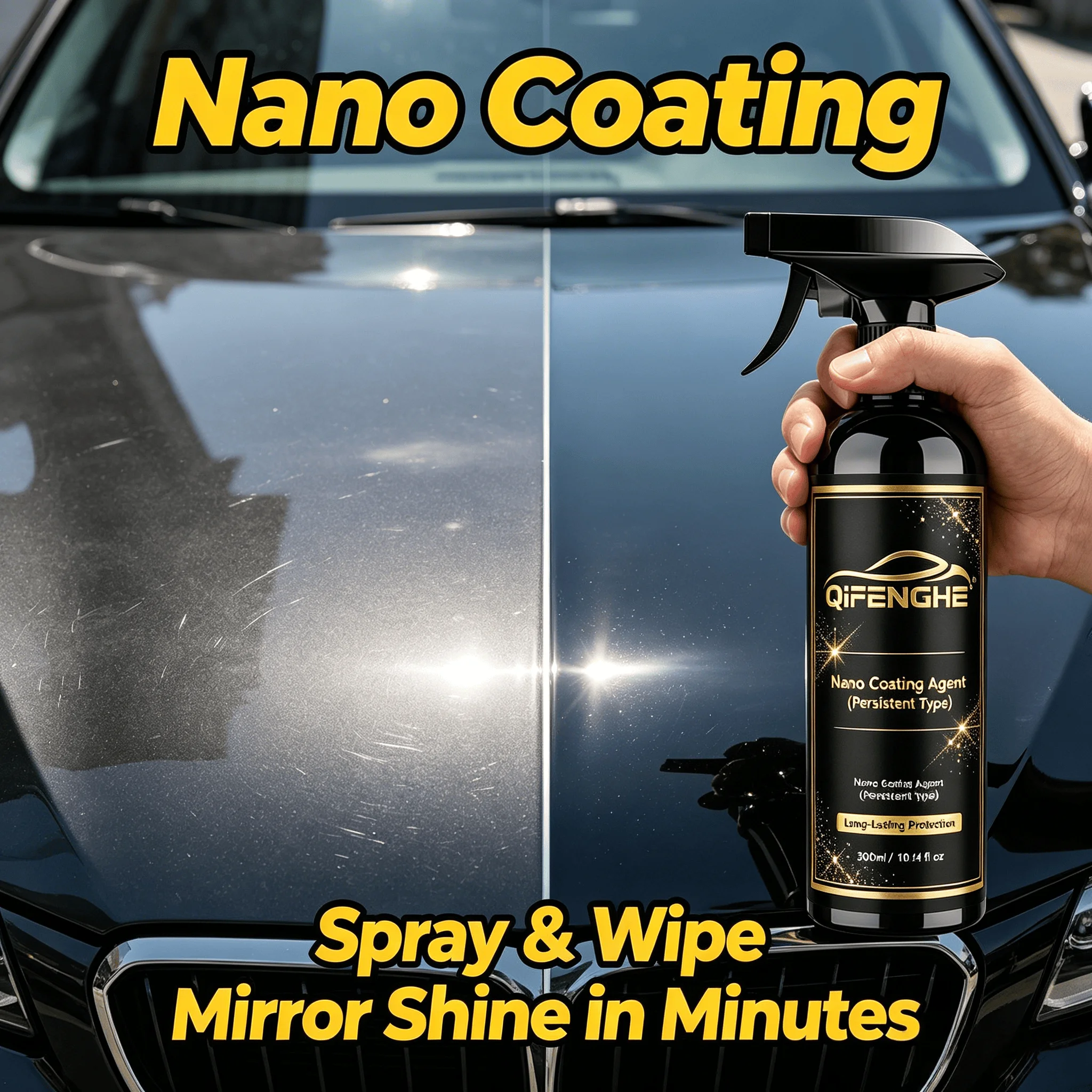 Nano Coating Agent Long-Lasting Car Paint Protection Mirror Shine Quick Easy Application 300ml for Auto Body Anti-UV Anti-Stain
Nano Coating Agent Long-Lasting Car Paint Protection Mirror Shine Quick Easy Application 300ml for Auto Body Anti-UV Anti-Stain