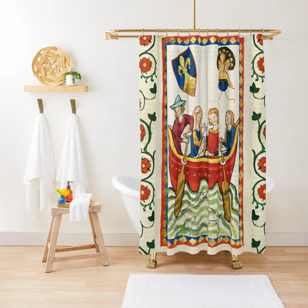 ROMANTIC LOVERS ROWING OUT IN A BOAT TRIP , MEDIEVAL MINIATURE WITH WILD ROSES Shower Curtain For Bathrooms Curtain
ROMANTIC LOVERS ROWING OUT IN A BOAT TRIP , MEDIEVAL MINIATURE WITH WILD ROSES Shower Curtain For Bathrooms Curtain