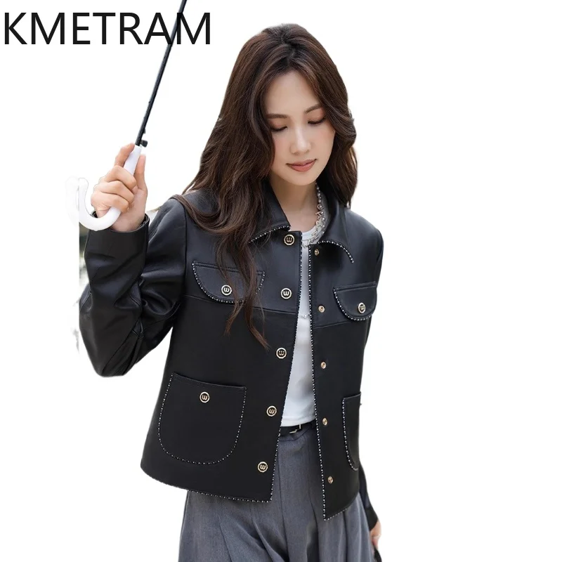 KMETRAM Genuine Sheepskin Leather Jacket Woman Fashion Short Autumn Coat Square Collar Real Leather Jackets Women Clothing 2026
KMETRAM Genuine Sheepskin Leather Jacket Woman Fashion Short Autumn Coat Square Collar Real Leather Jackets Women Clothing 2026
