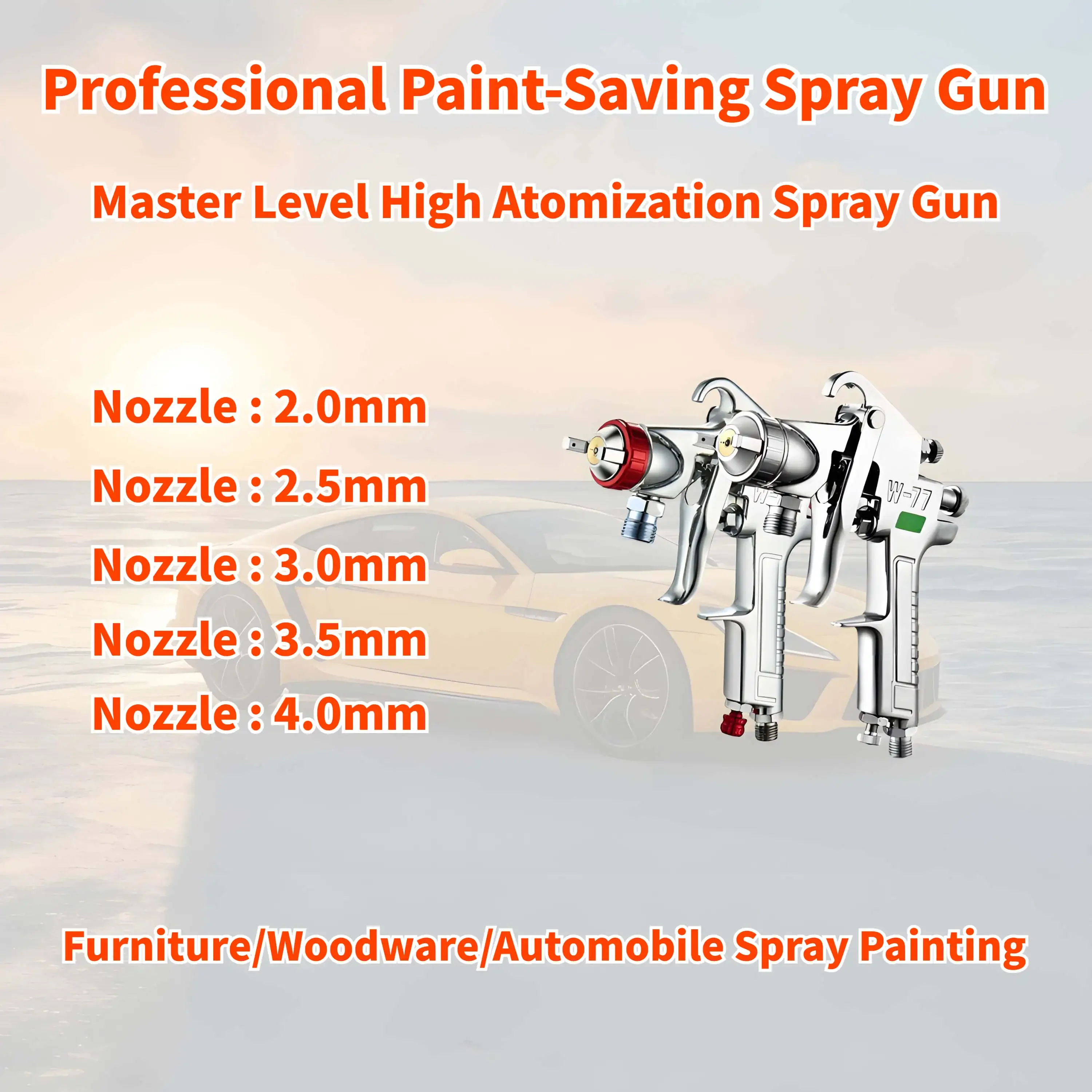 2.0/2.5/3.0/3.5/4.0mm Spray Paint Gun Car Finish Furniture Paint High Atomization Professional Paint-saving Pneumatic Spray Gun.
2.0/2.5/3.0/3.5/4.0mm Spray Paint Gun Car Finish Furniture Paint High Atomization Professional Paint-saving Pneumatic Spray Gun.