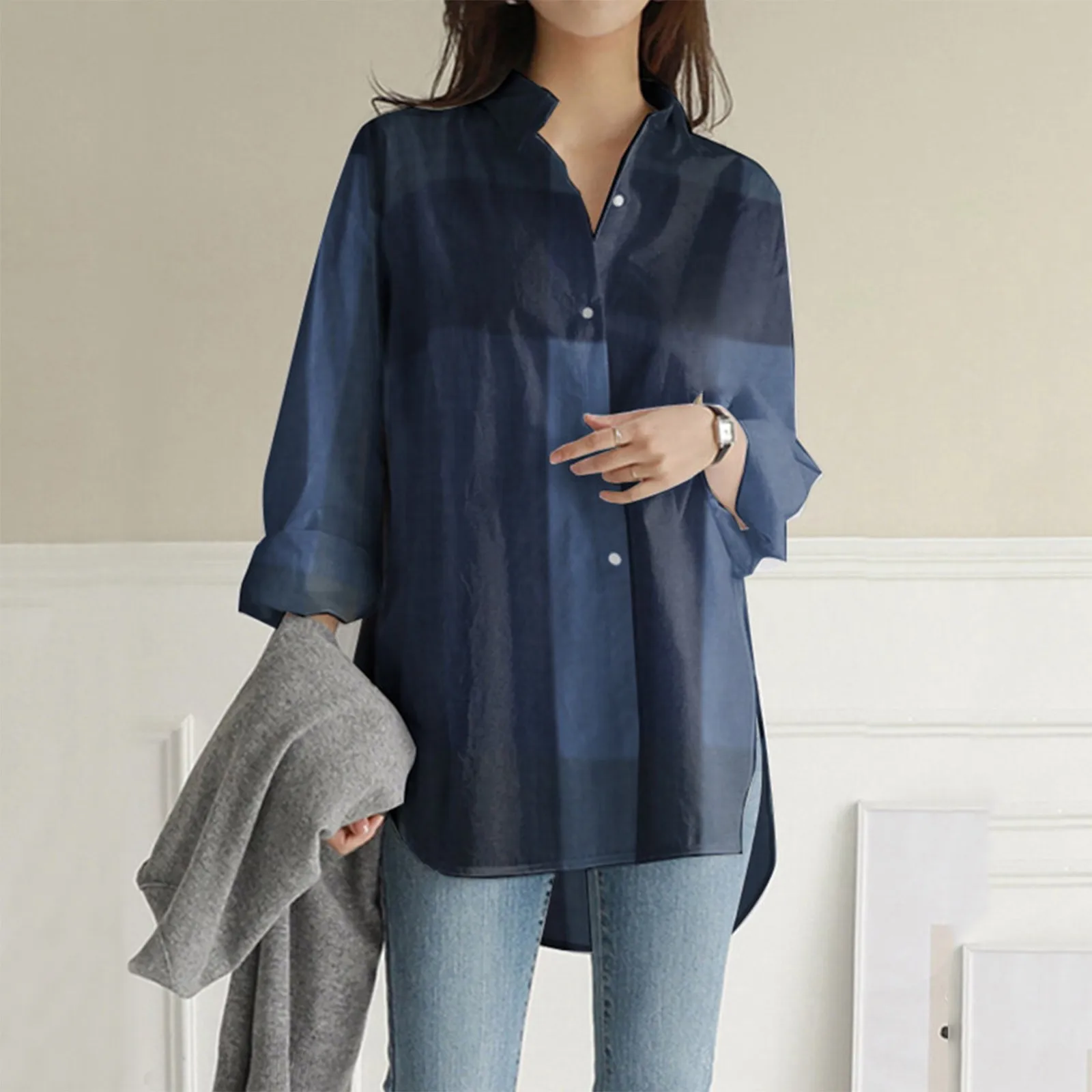 2024 Spring Summer New Women Shirts Harajuku Long Sleeve Turn Down Collar Loose Blouse Irregular Button Down Commuter Shirt Tops
2024 Spring Summer New Women Shirts Harajuku Long Sleeve Turn Down Collar Loose Blouse Irregular Button Down Commuter Shirt Tops