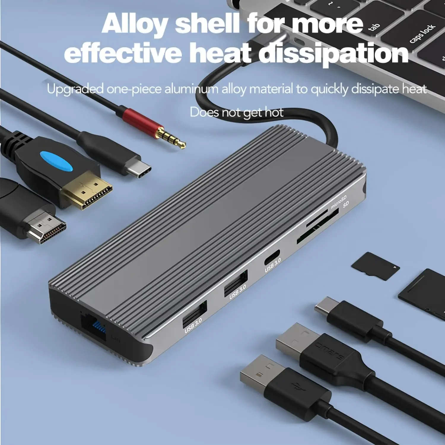 10-in-1 USB-C HUB with Dual 8K HDMI, 5Gbps USB 3.0, 100W PD Charging, Gigabit Ethernet, SD/TF Card Reader, Audio
10-in-1 USB-C HUB with Dual 8K HDMI, 5Gbps USB 3.0, 100W PD Charging, Gigabit Ethernet, SD/TF Card Reader, Audio