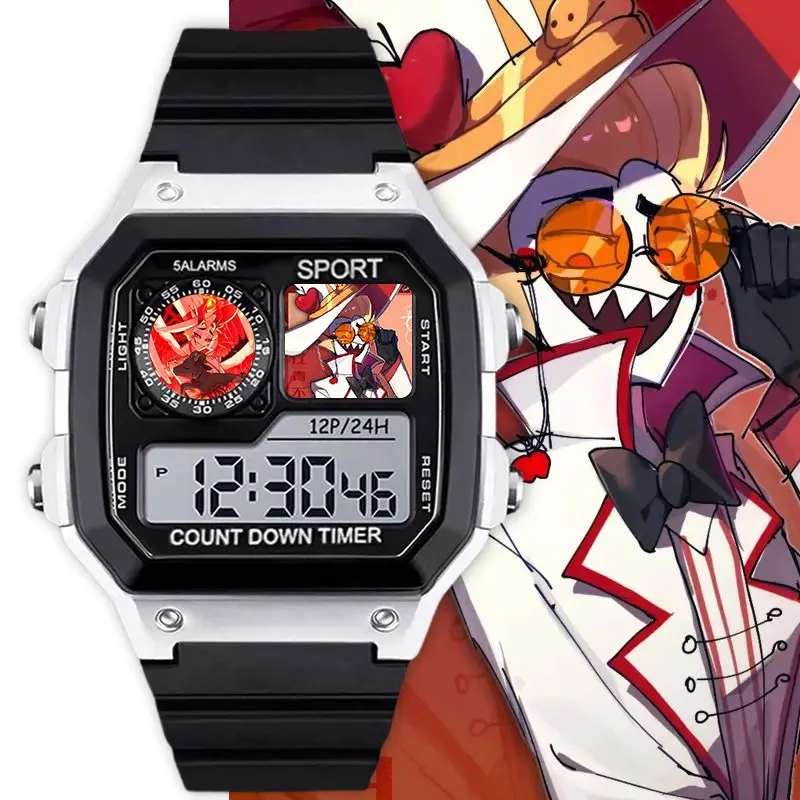 Hazbin Hotel Charlie Alastor Lucifer Square Digital Watch Waterproof Luminous Alarm Clock Student Gift
Hazbin Hotel Charlie Alastor Lucifer Square Digital Watch Waterproof Luminous Alarm Clock Student Gift
