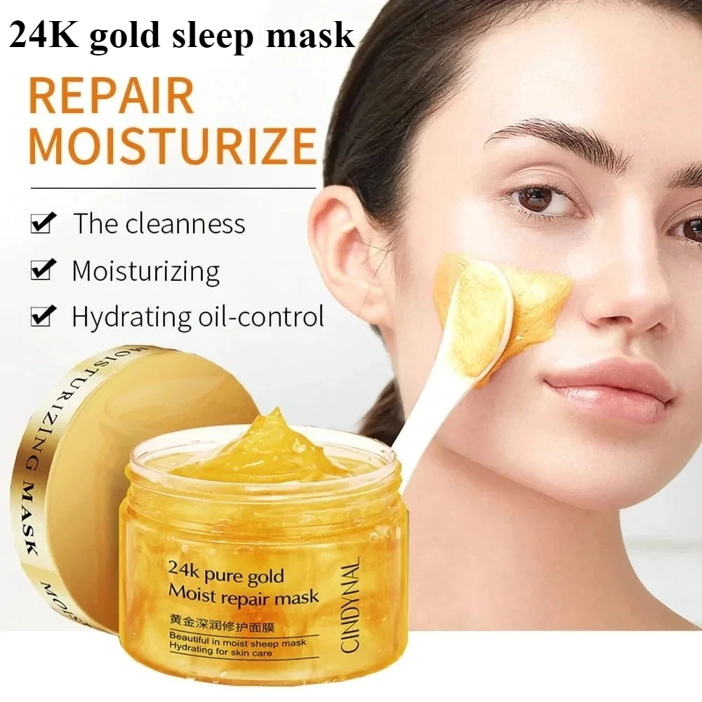 120g 24k Gold Sleeping Mask Anti Wrinkle Moisturizer Cream Whitening Anti Aging Firming Nourishing Face Care
120g 24k Gold Sleeping Mask Anti Wrinkle Moisturizer Cream Whitening Anti Aging Firming Nourishing Face Care