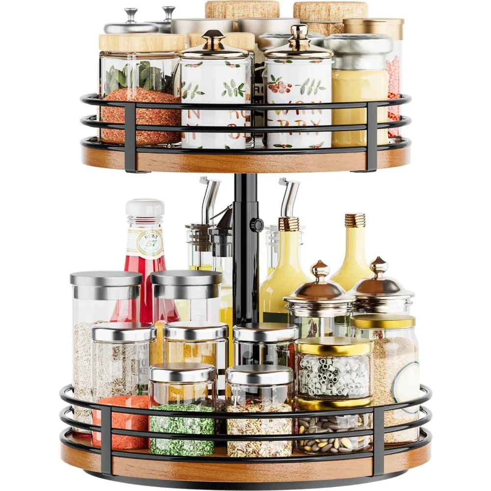 Two Tier Adjustable Wood Rotating Storage Rack for Kitchen Pantry Counter Cupboard
Two Tier Adjustable Wood Rotating Storage Rack for Kitchen Pantry Counter Cupboard