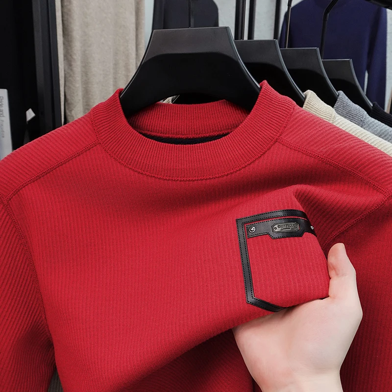 Hot Sales Spring Man Long-Sleeved Knitwear Round Neck Fake Pocket Fleece-Lined Thickened New Sweater Casual Fashion MensClothing
Hot Sales Spring Man Long-Sleeved Knitwear Round Neck Fake Pocket Fleece-Lined Thickened New Sweater Casual Fashion MensClothing